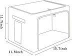 FHSQX 2 Pack Clear Window Storage Bins - Large Stackable Linen Fabric Storage for Clothes Foldable Container Organizer Set with Carrying Handles (Light Gray, 15.7x 11.8x 11.7 Inch) - Image 5