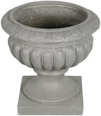 Merax 18.11" H Ornate Scrollwork Pedestal Urn Planter Weather-Resistant MGO Outdoor Flower Pot for Garden Patio and Front Porch Entrance,Gray - Image 5