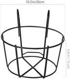 DOITOOL 2 Pack Metal Hanging Flower Pot Holders Durable Iron Wire Planter Stands for Balcony Railing Space-Saving Outdoor Plant Hangers for Garden and Patio Decoration 10.23X7.87X5.90 Inches - Image 3