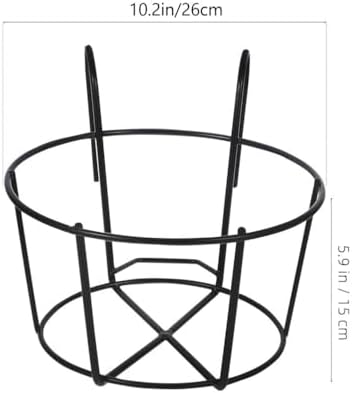 DOITOOL 2 Pack Metal Hanging Flower Pot Holders Durable Iron Wire Planter Stands for Balcony Railing Space-Saving Outdoor Plant Hangers for Garden and Patio Decoration 10.23X7.87X5.90 Inches - Image 3
