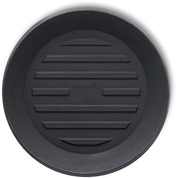 Crescent Garden Universal Round Planter Saucer, Durable Drainage Dish for Plant Pots, Heavy-Duty Plant Dishes Saucer, Indoor & Outdoor Plant Trays - Caviar Black (8.5 inch Inner, 11 inch Outer) by CrescentGarden