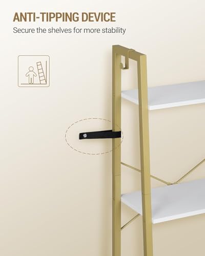 Hzuaneri Ladder Shelf, Bookshelf, Freestanding Corner Storage Shelf - Image 5