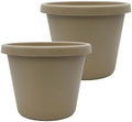 The HC Companies Prima Round Planter Pot, 14 Inch, Sandstone, 2-Pack by TheHCCompanies