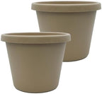 The HC Companies Prima Round Planter Pot, 14 Inch, Sandstone, 2-Pack by TheHCCompanies