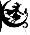 peacoblue Witch and Cat Plant Hanger Bracket, Iron Outdoor Hanging Hook by PEACOBLUE
