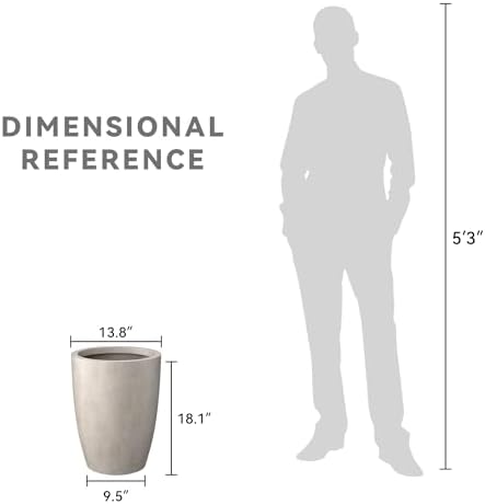 Kante Small Round Tapered Weathered Concrete Planter 18.1" Tall, Outdoor - Image 7