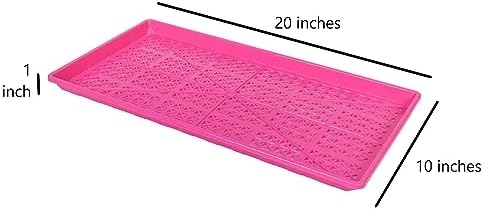 SUNPACK 10" x 20" Heavy Duty Mesh Plastic Seed Starting Tray, Magenta, 1" (Pack of 10) - Ensures Water Drainage and Aeration, Perfect for Greenhouses or Indoor Gardening - Image 4