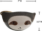 SILVERFEVER Sloth Hanging Planter | Succulent Plant Pot |Indoor Outdoor Ceramic Animal Planters Pots| Flowerpot Container (1, Grey-Sloth Face) - Image 4