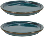 W&W Ceramic Plant Saucer - Plant Trays for Indoor Pots (Teal, 8 inches, 2 Packs) - Image 2