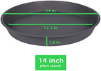 4 Pack of 13 14 inch Plant Saucer (12.2 Inch Base), Heavy Duty Plastic Plant Drip Trays 14" Round, Plant Trays for Indoors, Bird Bath Bowls, Plate for Planter 12-14" (14 inch, Cement Gray) - Image 2