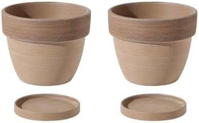Flower pots Indoor Bowl-Shaped Red Clay Flowerpots Outdoor Indoor by Unknown