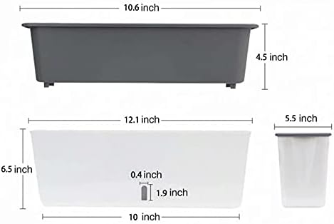 12 Inch Rectangular Self Watering Planter Indoor,Windowsill Herb Box, Outdoor Flower Pot Succulent with Iron Hanging Shelf for Railing Balcony Tabletop, 12 x 6.2+Hanging - Image 6