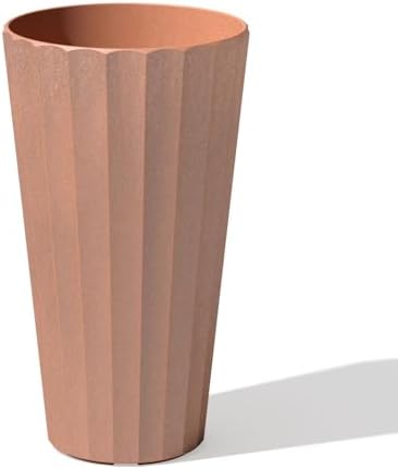 Veradek Column Series Tall Planter - Tapered Outdoor Planter with Shelf by VeradekOutdoor