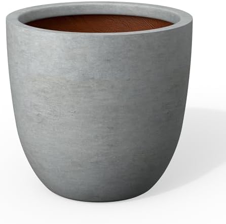 Kante Modern Home Minimalist 18" Dia Pale Gray Concrete Bowl Planter by Unknown