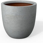 Kante Modern Home Minimalist 18" Dia Pale Gray Concrete Bowl Planter by Unknown