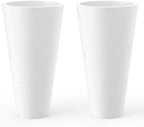 Kante Set of 2 White Plastic Round Planters 29" Tall Home & Outdoor by Unknown