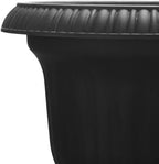 Southern Patio Utopian Urn Resin Outdoor Flower Planter Pot, Black, 14 in - Image 3