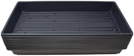 Living Whole Foods 100 Pack of Durable Black Plastic Growing Trays (Without Drain Holes) 21" X 11" X 2" - Flowers, Seedlings, Plants, Wheatgrass, Microgreens & More by Living+Whole+Foods