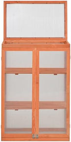 Wooden Portable Greenhouse, Garden Greenhouse Raised Flower Planter with 2 Shelves and 2 Doors, Garden Portable Mini Greenhouse Cabinet for Outdoor Indoor Use 29.5"x18.5"x42.9" - Image 3