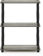 Furinno 18029GYW/BK Turn-N-Tube 3-Tier Compact Multipurpose Shelf Display Rack, Classic, French Oak Grey/Black, 3-Tier Classic Tubes - Image 5