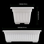 HAKZEON 6 Pack 17 Inches Plastic Flower Box Planters with Trays, Countryside Flower Window Boxes with 30 Plant Labels, White Rectangular Vegetable Planters for Windowsill, Porch, Balcony, Garden - Image 2