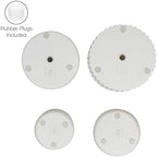 Eyely Elina Modern Minimalist Handmade Concrete Fluted Sculptural Cylinder Planter Set with Drainage Holes, Matte White (Set of 4) (NLP1000B-4SET) - Image 7