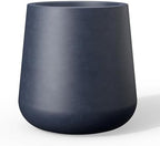 Kante 17.3-Inch Dia Modern Round Concrete Planter with Drainage Hole & Rubber Plug, Conical Frustum Style Plant Pot for Home, Garden, Patio, Charcoal by Unknown