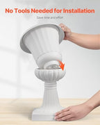 VEVOR Plastic Urn Planters, 9.8 x 16.5 Inch, 2 Pack White Classic Flower Pots Front Porch Planters, Indoor & Outdoor Vase for Wedding, Party, Event, Home, Stage, Garden, Balcony, Patio Decoration - Image 7