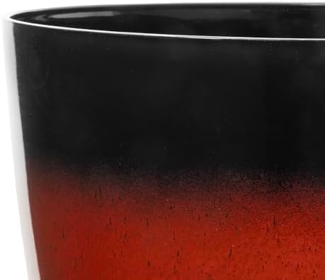 Garden Elements Silhouette Planter, Red & Black, 15in - Indoor/Outdoor Tall Round Flower Pot with Smooth Finish and Contemporary Color Accent - Image 3