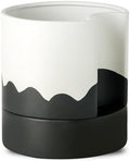 Nihow Self Watering Plant Pot, 8 Inch, White & Wave Black by Nihow