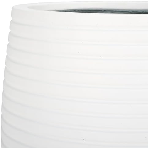 SAFAVIEH Outdoor - Jasper White Cement Ficonstone Planter Pot Set of 2 with Drainage Hole, Frost Resistant Garden Planters for Patio, Deck, Indoor Outdoor Use (PAT1535C-SET2) - Image 7