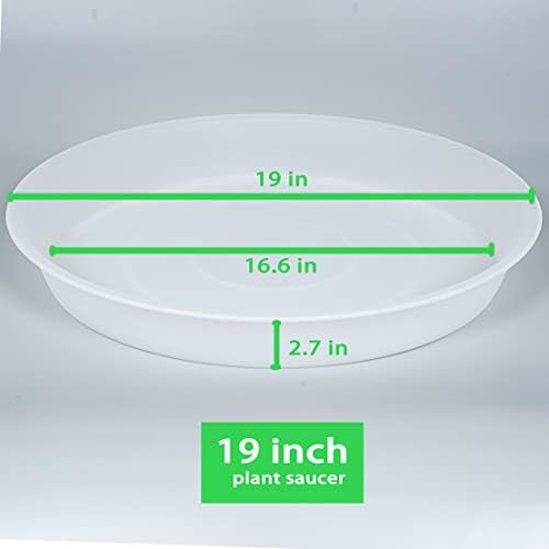 2 Pack of 19 inch Plant Saucer, 2.7" Depth Tray, Large Deep Garden Plastic Flower Planter Plant Trays for Indoors Outdoor Bath Bath (19", Clear) - Image 2