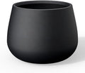 Kante Accent Round Curved Black Concrete Planter 18.1" Dia, Outdoor by Unknown