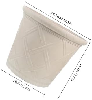 Hemoton 12-inch Resin Flower Pot with Antique Roman Pattern, Outdoor Balcony Planter for Plants, Rustic Stone-Look Planting Pot for Bonsai and Tree Gardening Style - Image 2