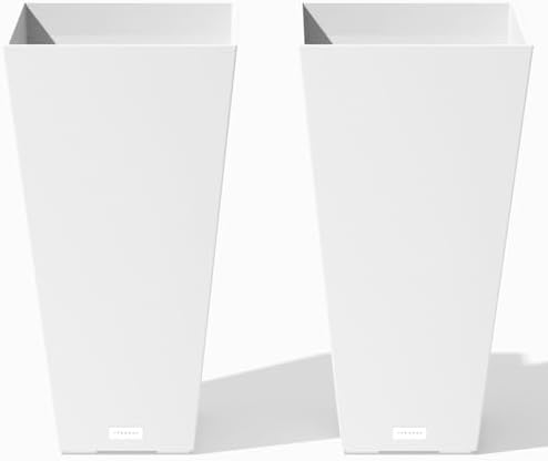 Veradek Pure Series Taper Planter - Tall Tapered Outdoor Planter with Shelf by VeradekOutdoor