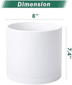 D'vine Dev 2-Pack White Plastic Planters with Saucers, 8 in, 74-Z-M-1 - Image 2