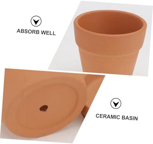 VALICLUD Red Terracotta Succulent Planting Pots with Saucers, 8x8cm Clay Flower Containers for Indoor and Outdoor Garden, Breathable and Water-Absorbent Planters, 5pcs Set - Image 3