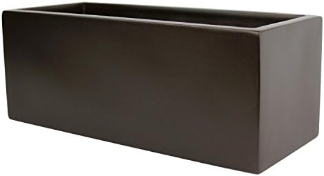 Brisbane Rectangle Fiberglass Planter Box (L:36" x W:16" x H:16", Metallic Brown) by Unknown