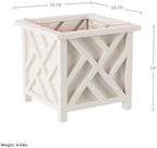 Pure Garden Outdoor Planter Box - 13” Tall White Plant Pot, 14.75" Square - Image 6