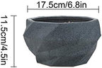 HASMI Plant pots Geometry Ceramic Planter Outdoor Indoor Garden Planters Plant Containers with Drain Hole Flower Plant Pots Modern Decorative Gardening Flower Pots (Color : Dark Blue) - Image 2