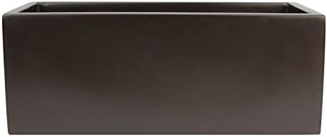Brisbane Rectangle Fiberglass Planter Box (L:48" x W:18" x H:20", Metallic Brown) - Image 2
