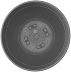 Bloem Dayton 12" Recycled Plastic Planter with Saucer, Charcoal, 4-Pack - Image 4
