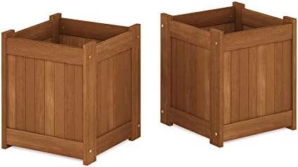 Furinno 2-FG16450 Tioman Hardwood Flower Box, Two-Pack, Natural - Image 4
