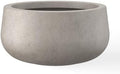 Kante Large Round Bowl Weathered Concrete Planter 20" Dia, Outdoor by Unknown