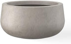 Kante Large Round Bowl Weathered Concrete Planter 20" Dia, Outdoor by Unknown