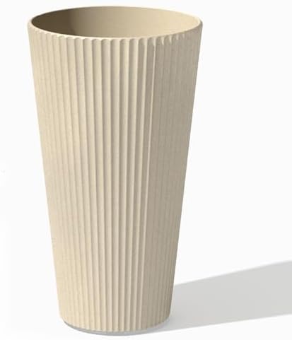 Veradek Demi Series Tall Planter - Tall Tapered Outdoor Planter with Shelf by VeradekOutdoor