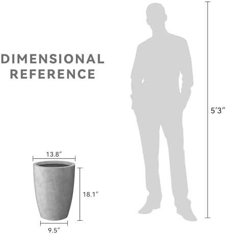 Kante Small Round Tapered Pale Gray Concrete Planter 18.1" Tall, Outdoor - Image 7