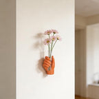 Orange Hand Shaped Wall Vase, Modern Creative Wall Vase, Unique Art Decoration, Stylish Home Decor for Living Rooms, Bathrooms, Patios, Entrances, and Office Decor. - Image 5