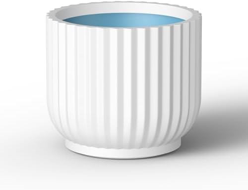 Kante White Concrete Planter 16.7" Dia All-Weather Round Large Pot by Unknown