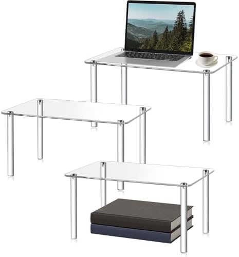 RattanView 3 Pcs 17, 16, 15 Inch Acrylic Risers Display Stands Plant Stand by RattanView
